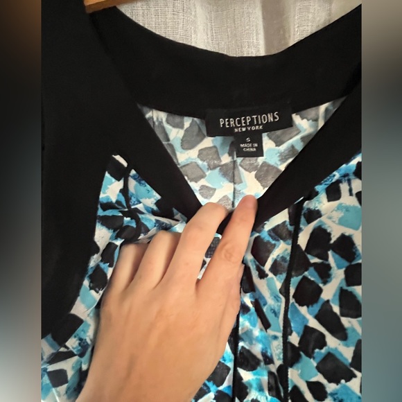 Perceptions Long Blue & Black Maxi Dress - Picture 4 of 4